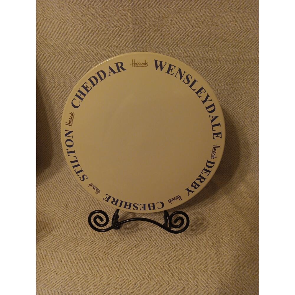 Harrods Knightsbridge Cheese Platter Plate 11.5" British Cheeses Vintage 1990s